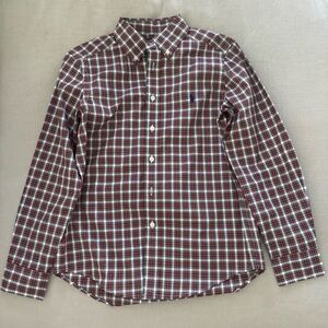 Ralph Lauren Boys Red, Green and White Plaid Shirt